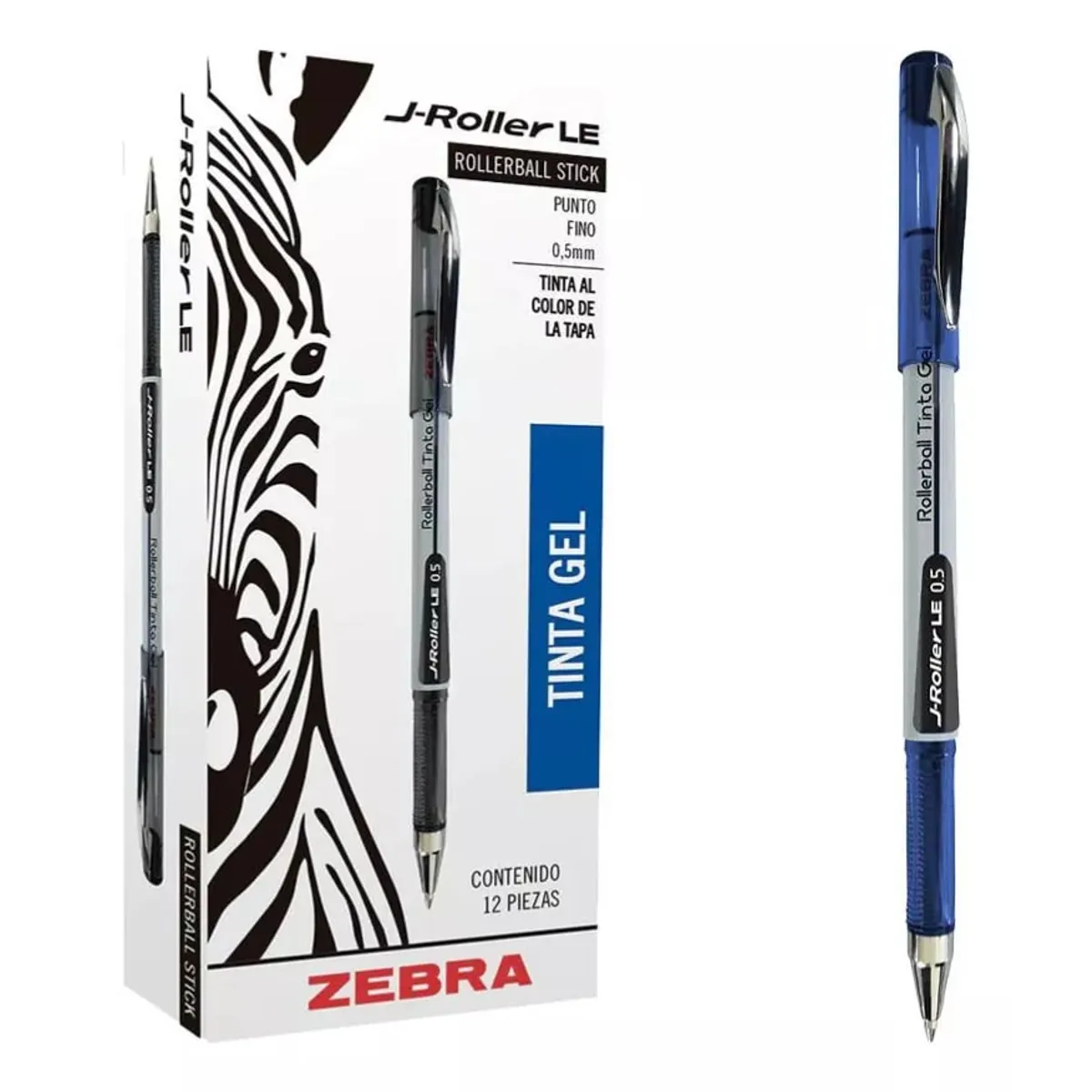 ZEBRA - Bolígrafo Tinta Gel Punta Acero Inox De 0,7 mm 12 Unidades