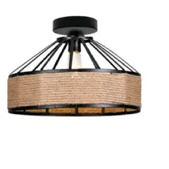 GENERICO - Lampara Rustica Sobrepuesta Techo + Ampolleta 4w Calida