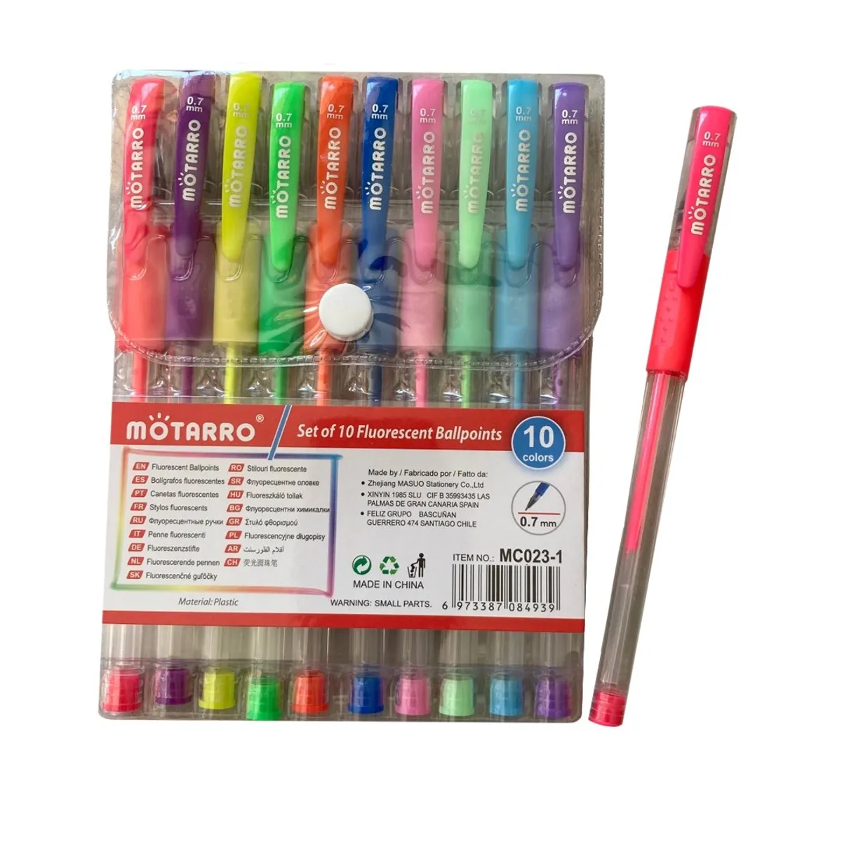 GENERICO - Croquera Scrapbook Tapa dura + 10 bolígrafos flúor + estuche