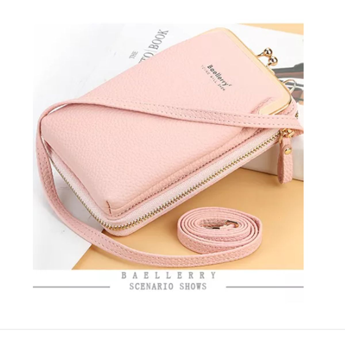 GENERICO - Billetera De Cuero Para Mujer Bolsa Crossbody Para Celular