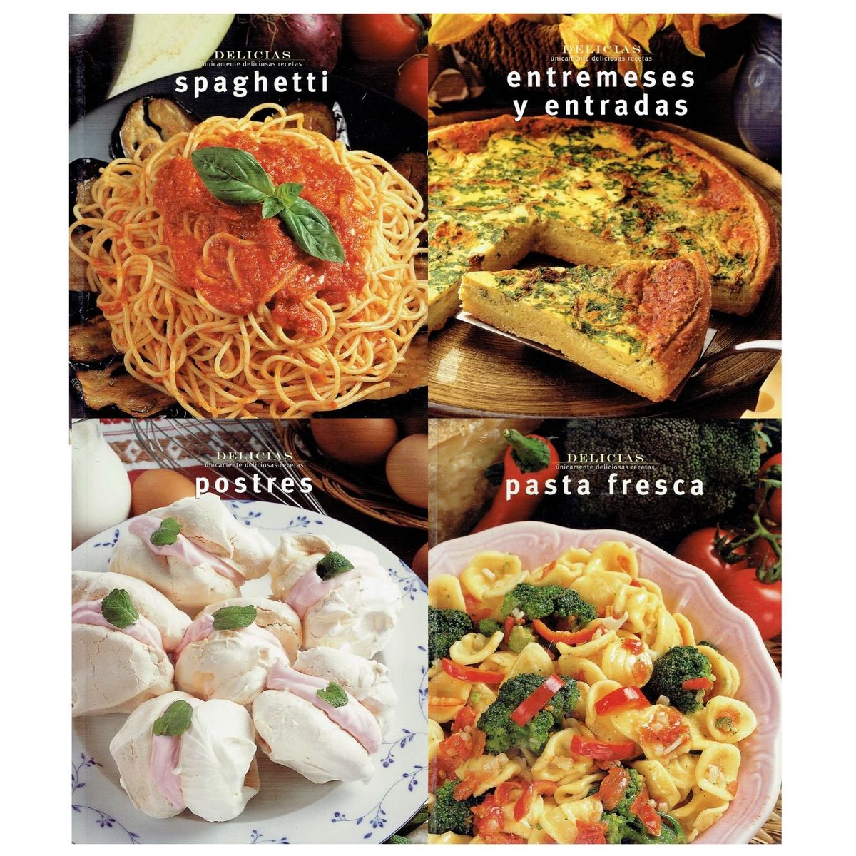 ADVANCE - Libro cocina set 4 preparaciones recetas spaghetti entrada postres pasta fresca