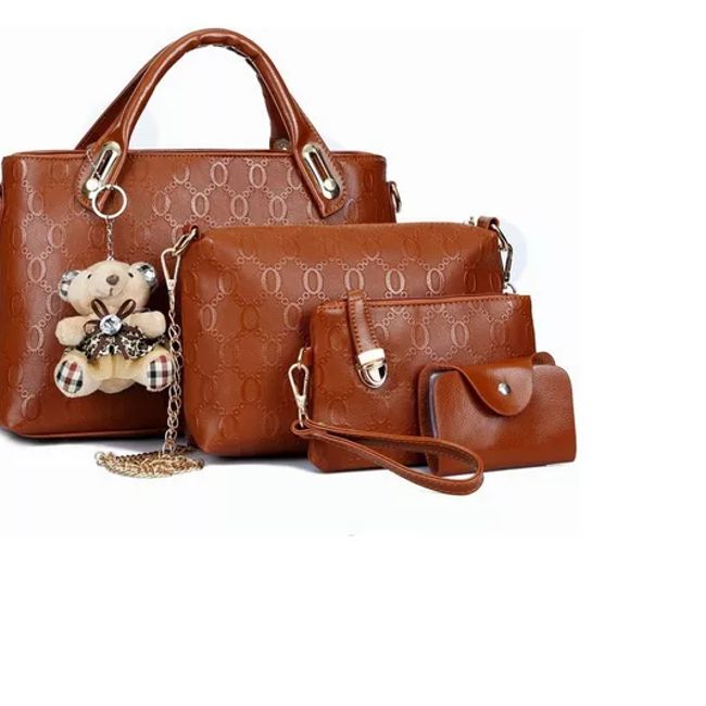 GENERICO - Set 4 Bolsas Mujer Moda Dama Crossbody Cosmetiquera Correa