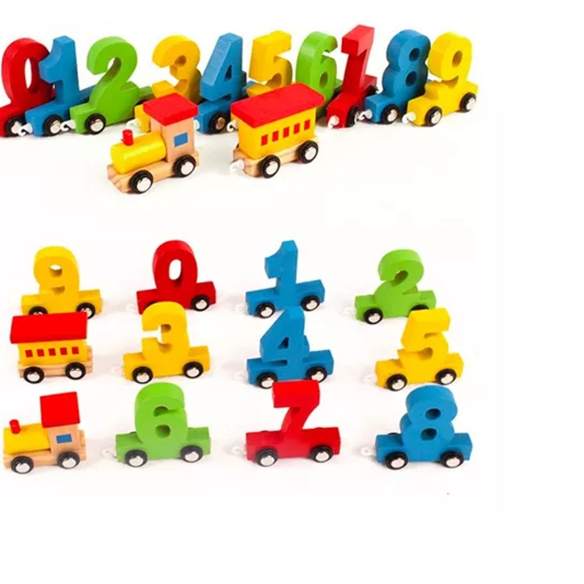 GENERICO - Tren De Madera Con Números Multicolor Juguete Didáctico