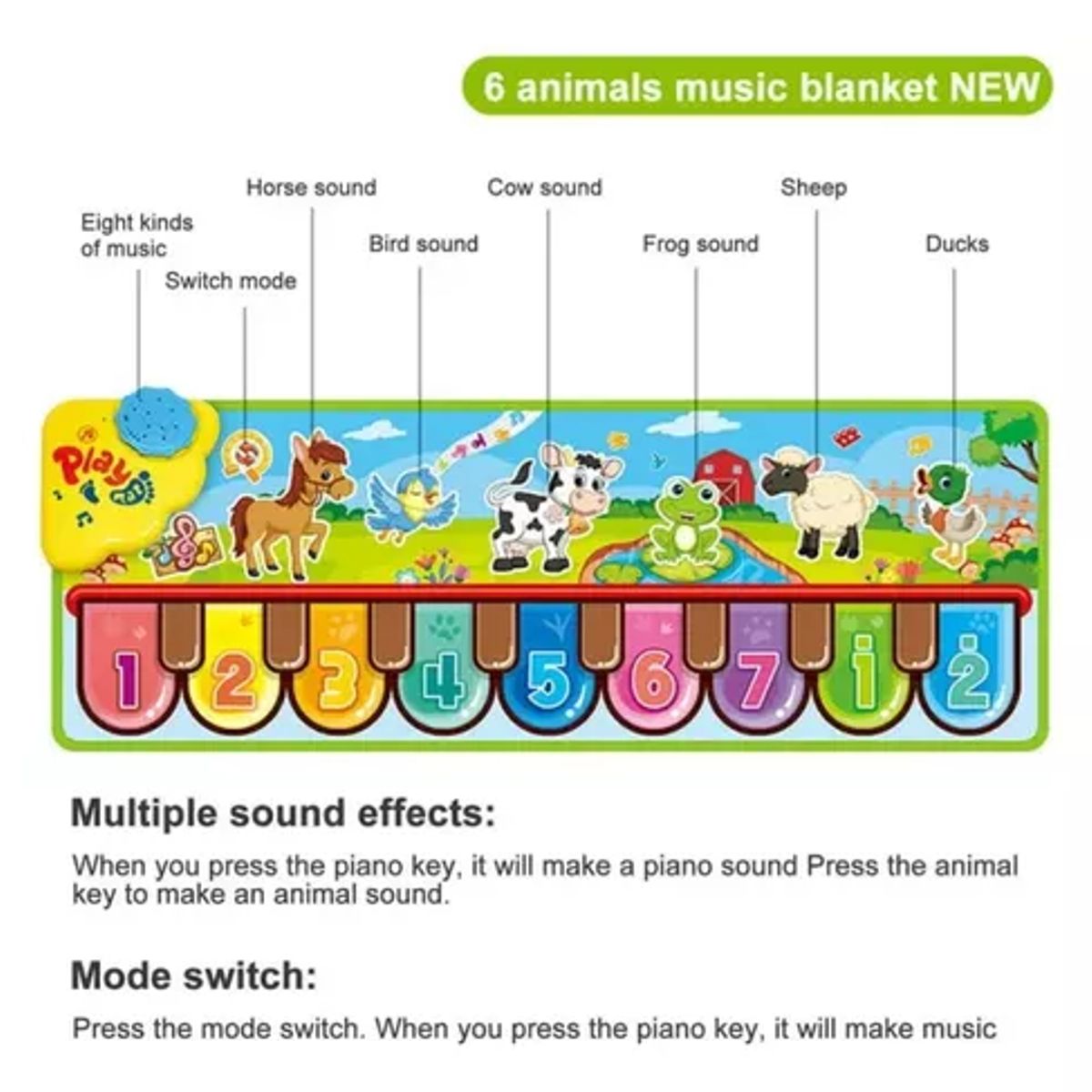 GENERICO - Alfombra Piano Musical Para Niños juega Caminando Saltando