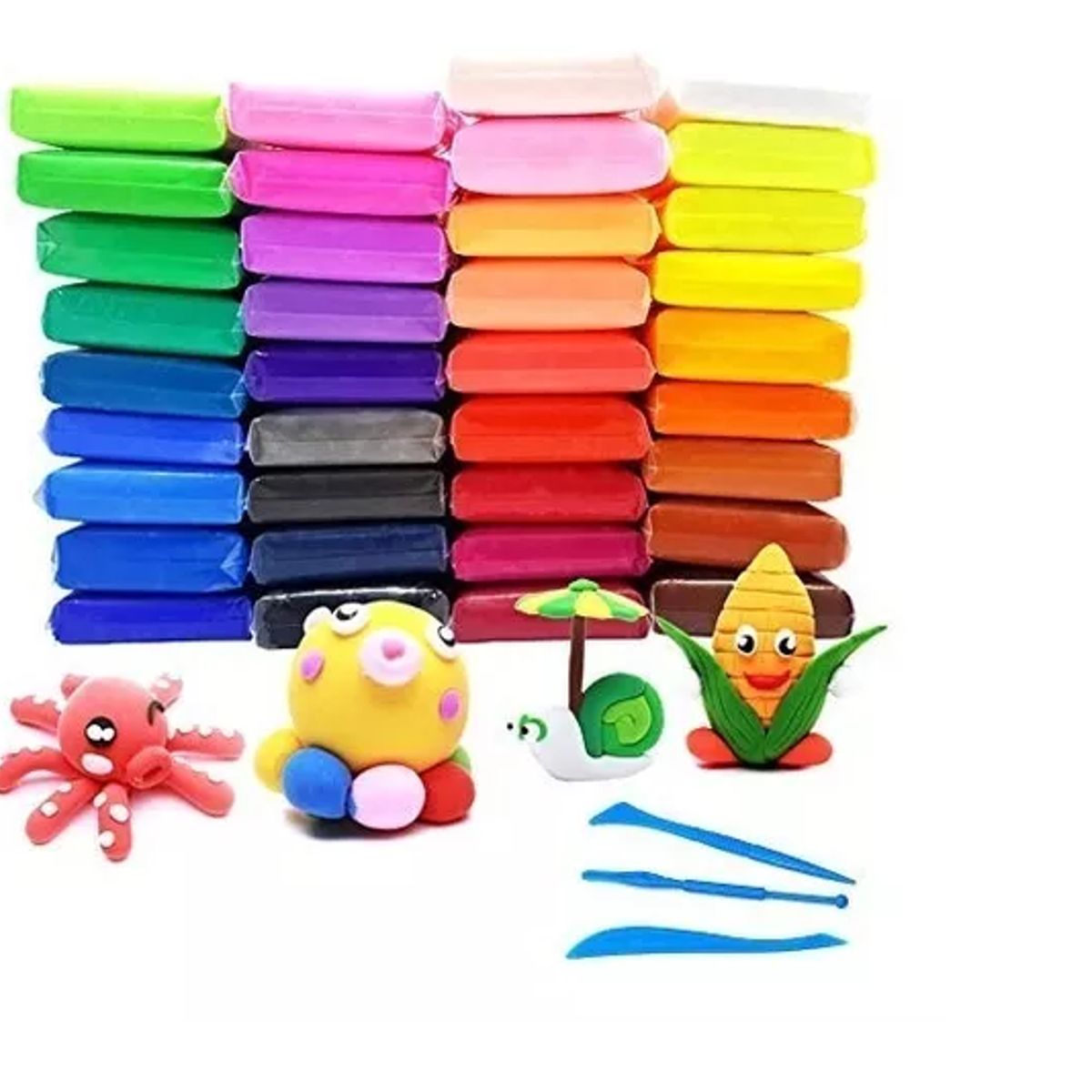 GENERICO - 36 Masa Fummy Moldeable, Tipo Goma Eva Gummy Slime + Estecas