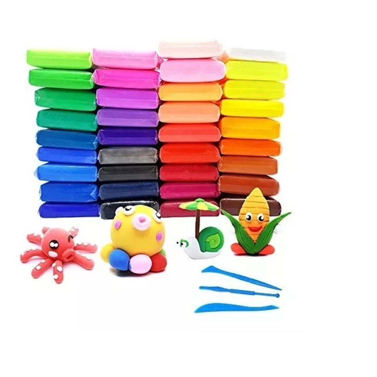GENERICO - 36 Masa Fummy Moldeable, Tipo Goma Eva Gummy Slime + Estecas