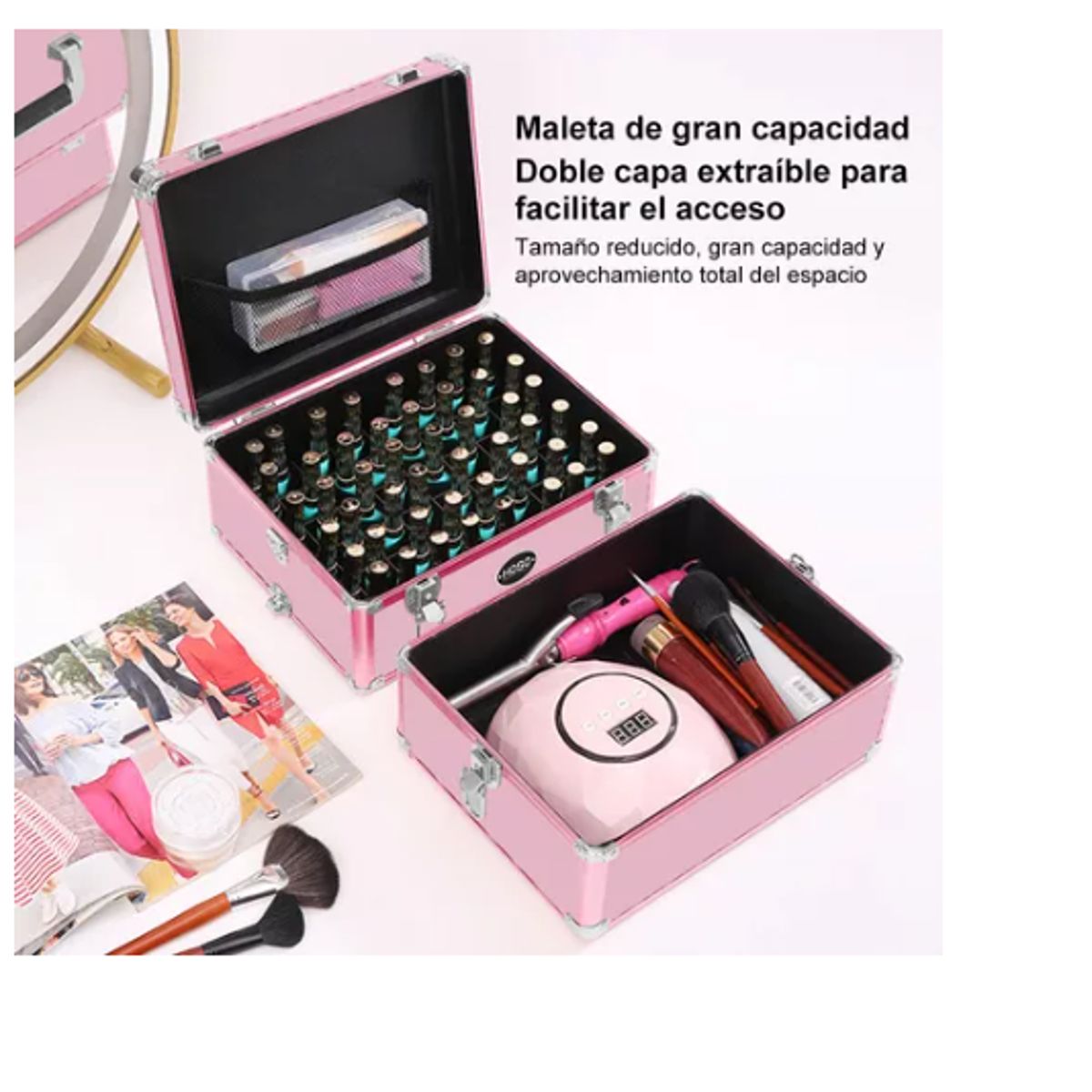 GENERICO - Maleta Portátil Para Manicuramaquilaje Profesional Dos Capa