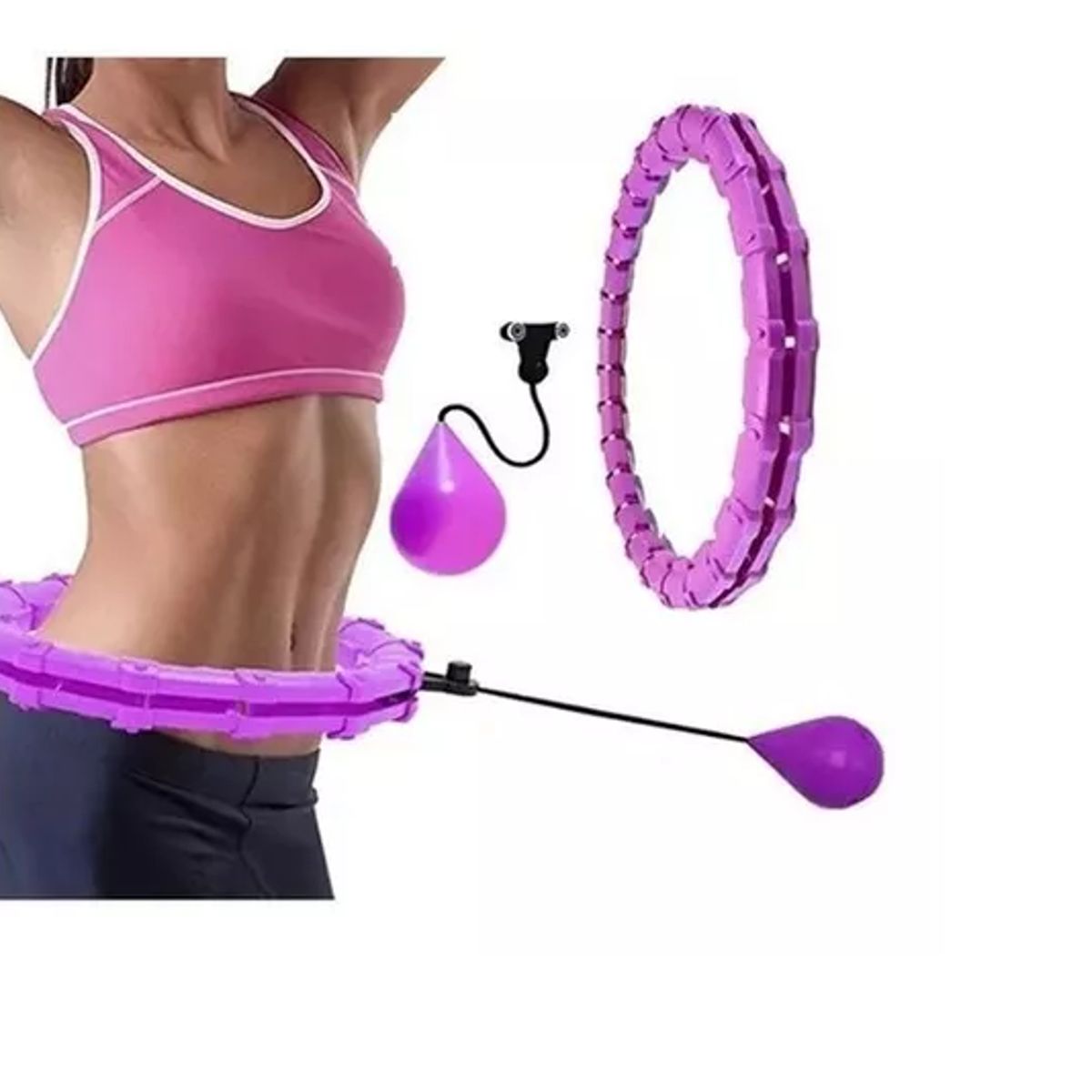 GENERICO - Aro Deportivo Con Peso Entrenador De Cintura Hula Hoop