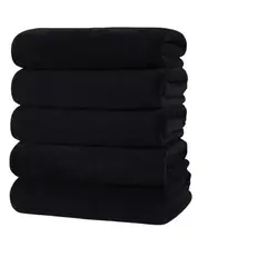 GENERICO - Pack 6 Toalla Negra Peluqueria Hotel Barberia Spa Gym 35x75