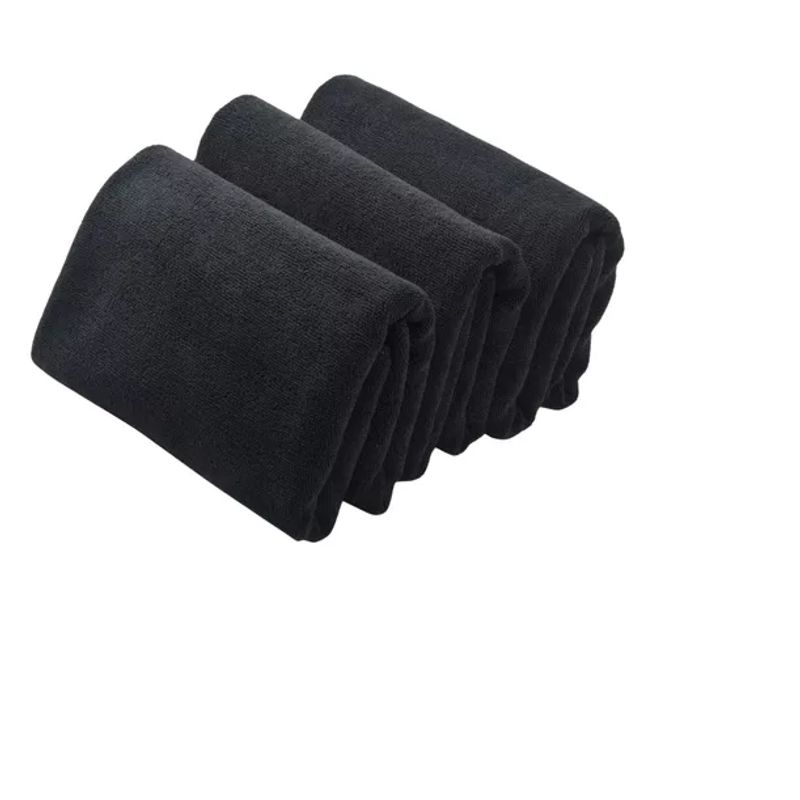GENERICO - Pack 4 Toalla Negra Peluqueria Hotel Barberia Spa Gym 35x75