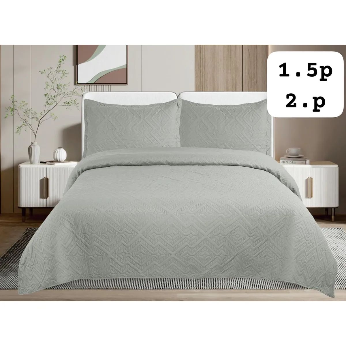 GENERICO - cubrecamas quilt verano liso 2p