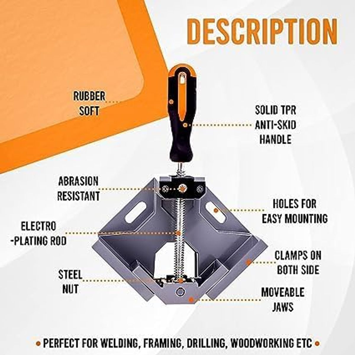 GENERICO - Prensa Esquinera Grande Escuadra Para Unir Madera