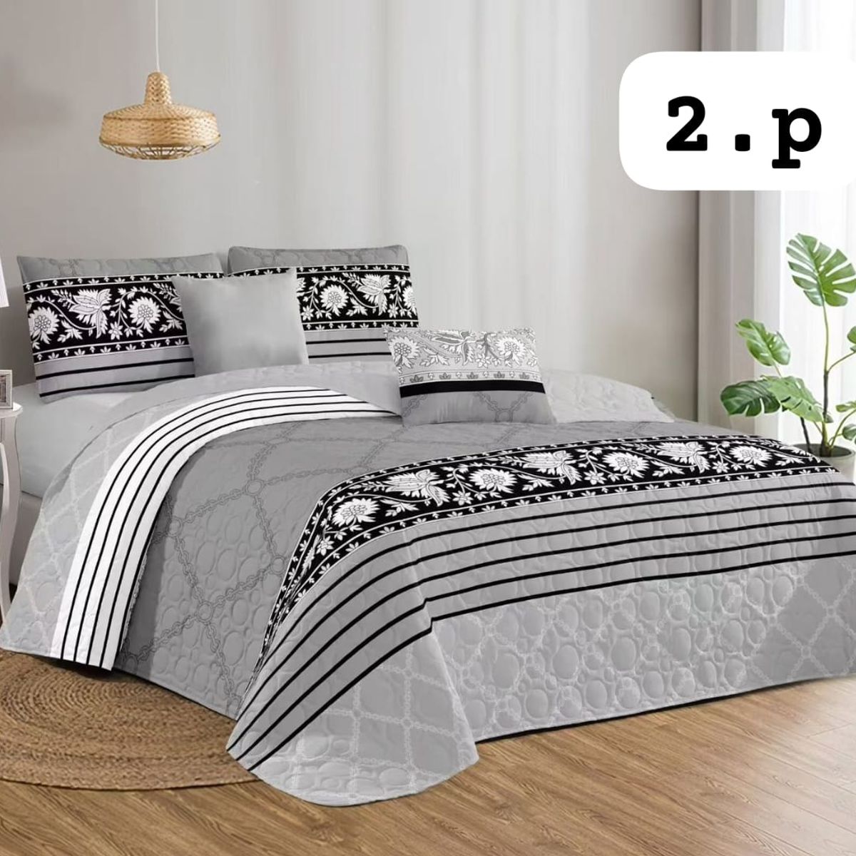 GENERICO - cubrecamas quilt verano diseño 2p