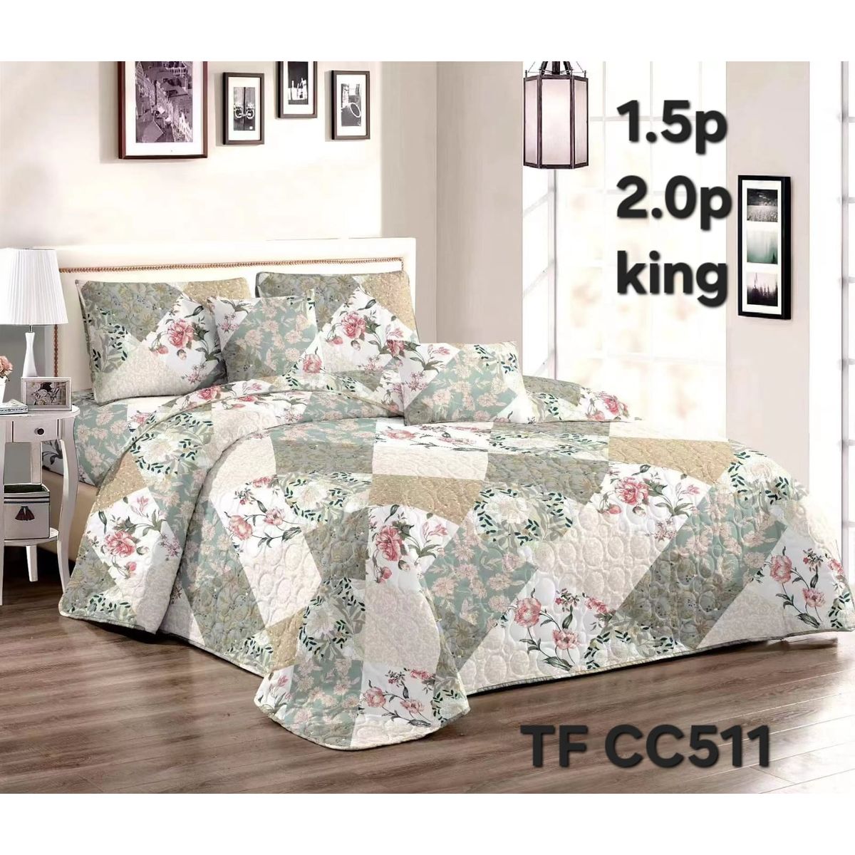 GENERICO - cubrecamas quilt verano diseño 2p