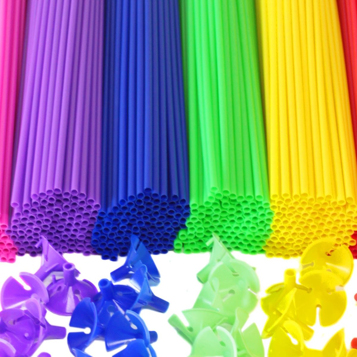 GENERICO - VARILLAS PORTAGLOBO+COPAS ROJO X 100 PCS X1 UNI