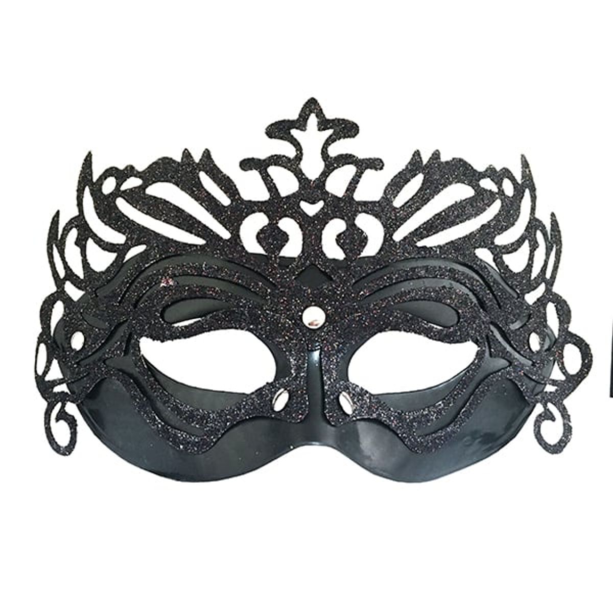 GENERICO - ANTIFAZ BRILLO GRANDE NEGRO X1 UNI