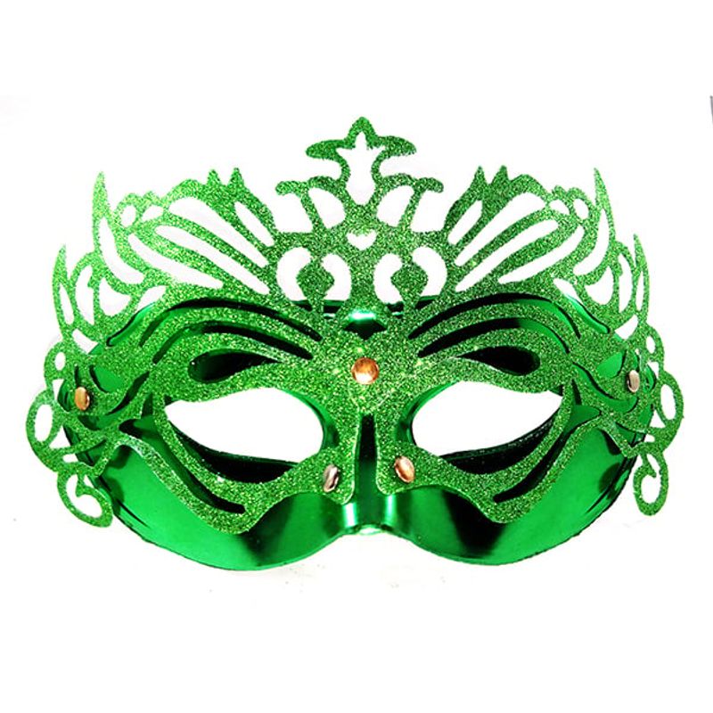 GENERICO - ANTIFAZ BRILLO GRANDE VERDE X1 UNI