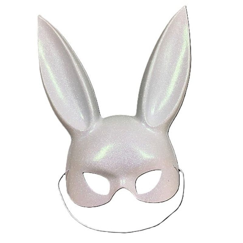 GENERICO - ANTIFAZ CONEJO GLITTER BLANCO X3 UNI