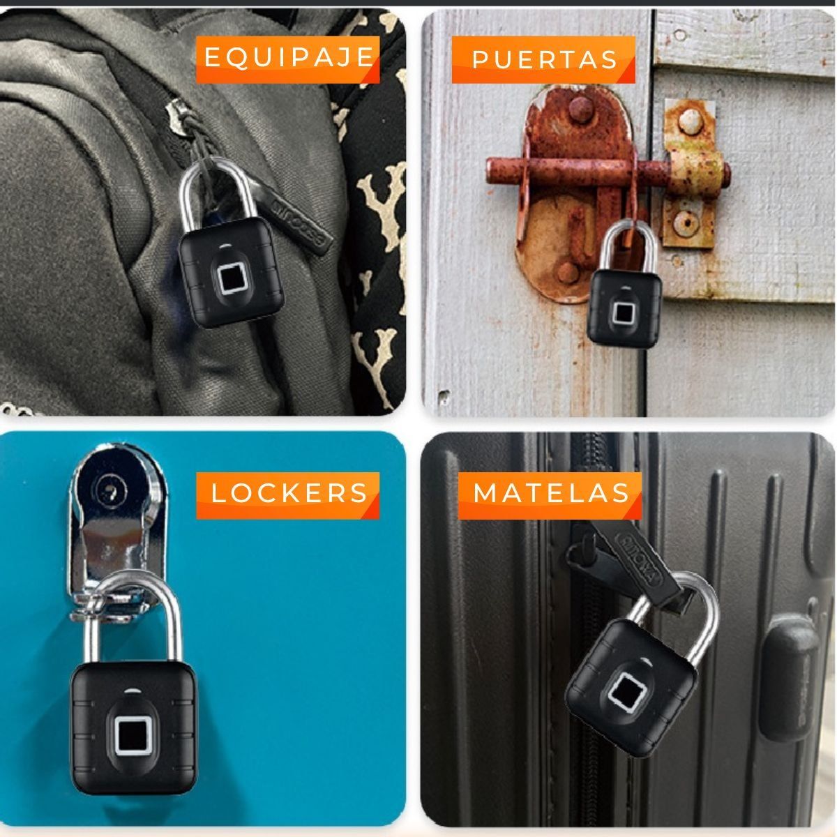 D MOTICA - Candado De Seguridad Inteligente Huella Dactilar y App