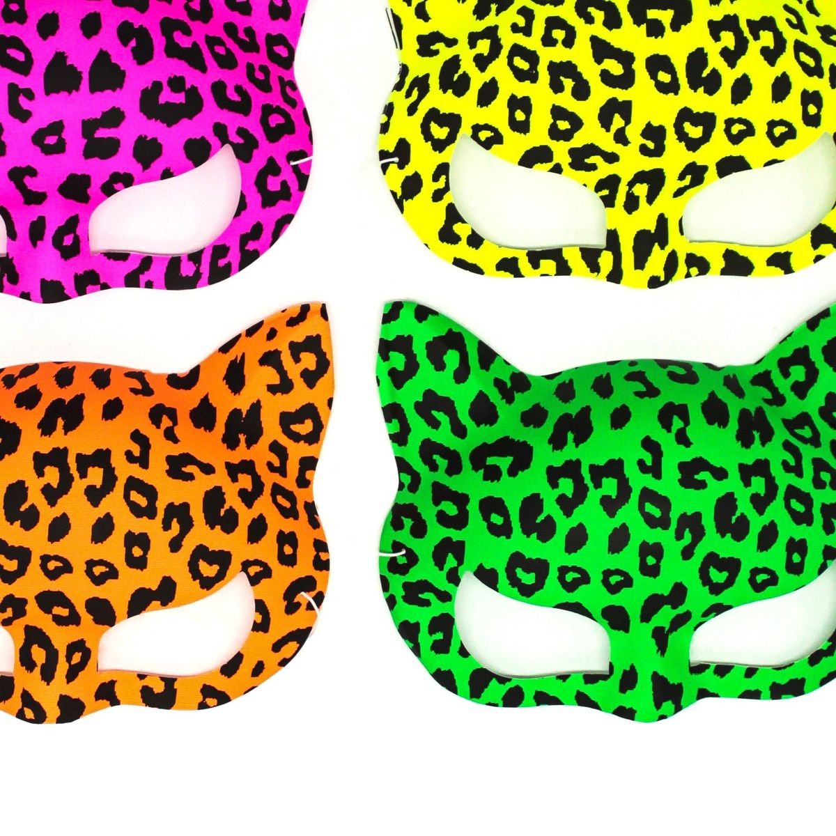 GENERICO - ANTIFAZ GATO FLUOR ANIMAL PRINT SURTIDO X6 UNI