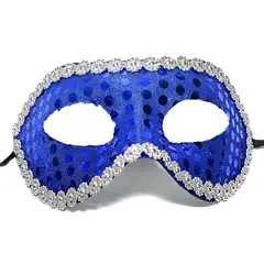 GENERICO - ANTIFAZ LENTEJUELA AZUL X1 UNI