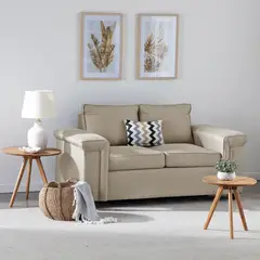 GENERICO - Sofá 2 cuerpos Sicilia Tela Beige
