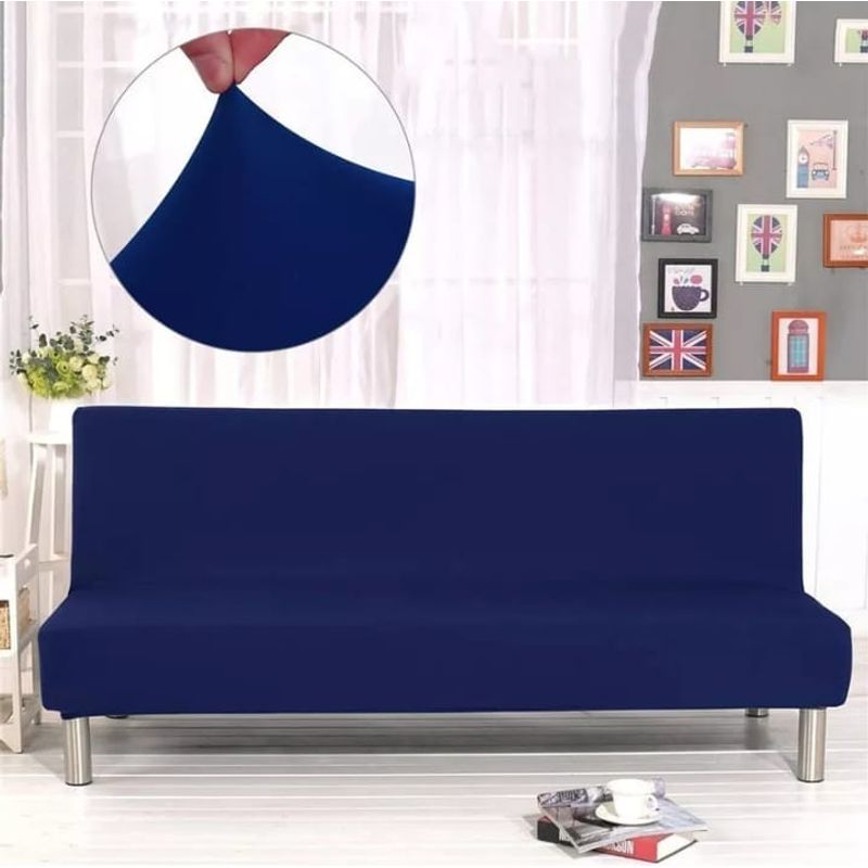 ANGELES DEL HOGAR - Funda Protectora Lisa Sofa Futon Elastica 150 cm x 200 cm  Azul Rey