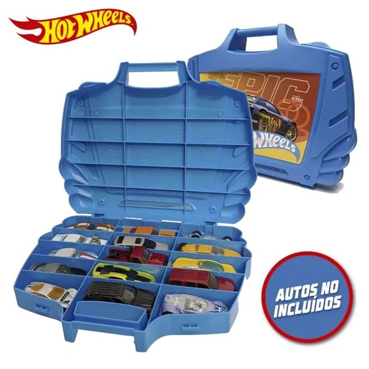 OEM - MALETIN GUARDA AUTOS JUGUETE TE  23 HOT WHEELS AZUL