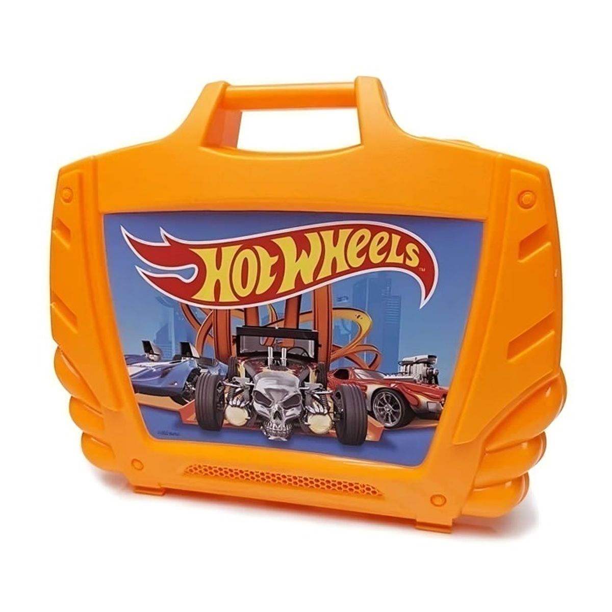 OEM - MALETIN GUARDA AUTOS  JUGUETE 23 HOT WHEELS NARANJA