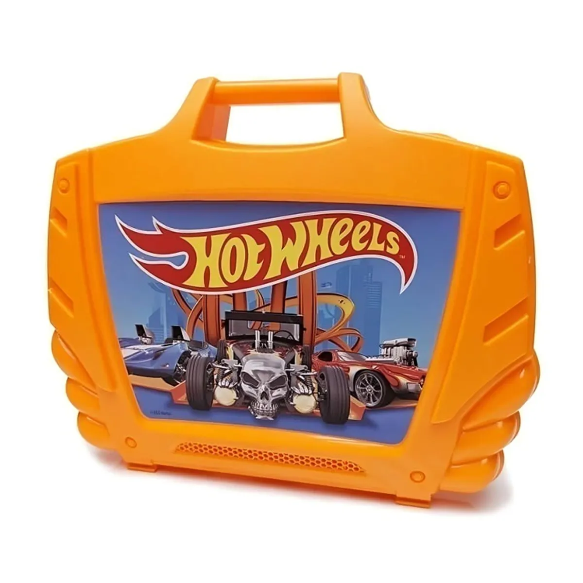 OEM - MALETIN GUARDA AUTOS  JUGUETE 23 HOT WHEELS NARANJA