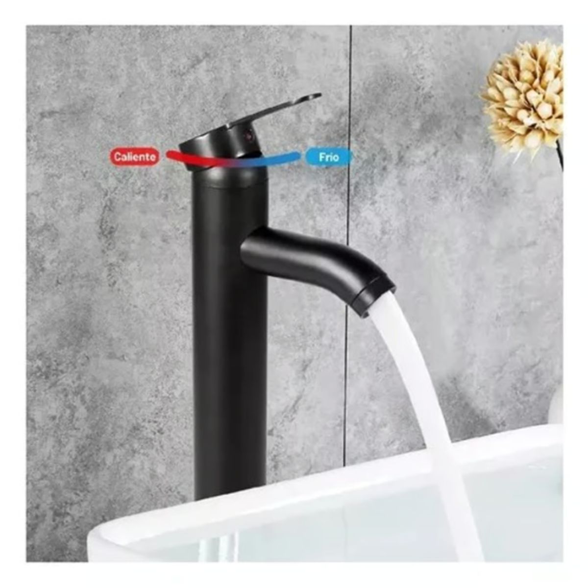 GENERICO - Llave Para lavamanos monomando Baño + 2 Mangueras inox