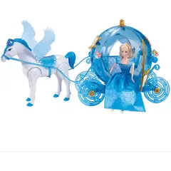 DISNEY INTERACTIVE - Carruaje De La Barbie Princesa A Caballo Luces Sonido azul
