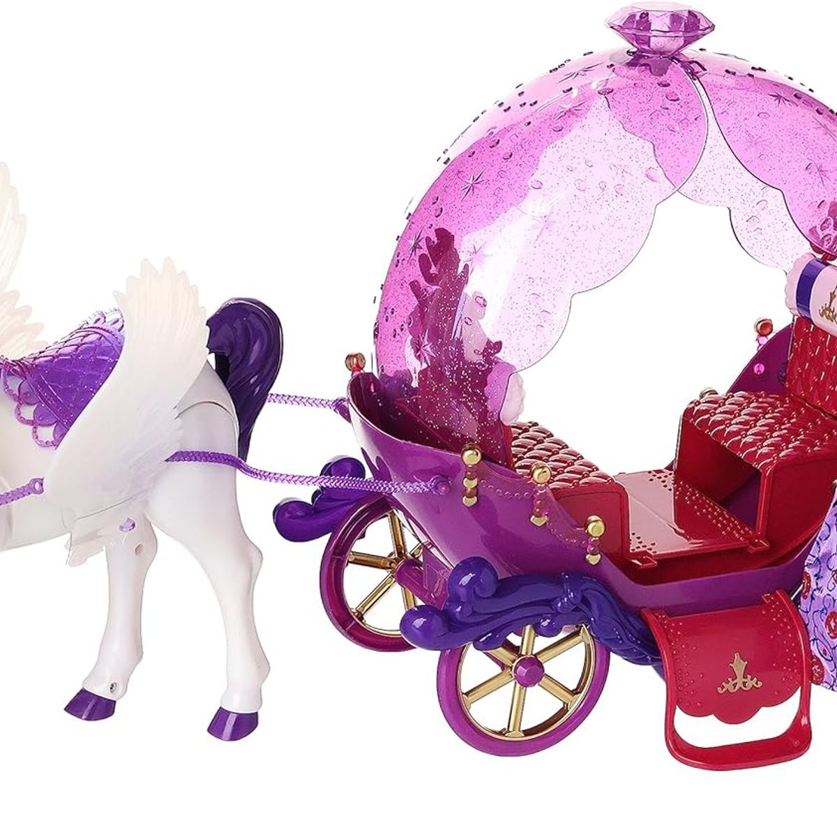 DISNEY INTERACTIVE - Carruaje De La Barbie Princesa A Caballo Luces Sonido violeta