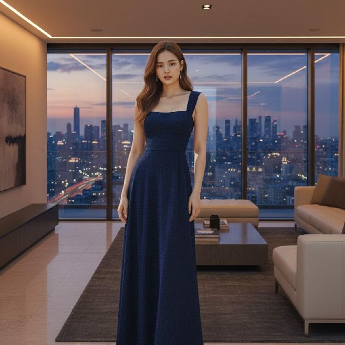 LUNA - VESTIDO DE FIESTA AZUL SALOME