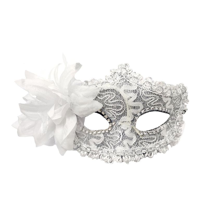 GENERICO - ANTIFAZ VENECIANO FLOR BLANCO X1 UNI