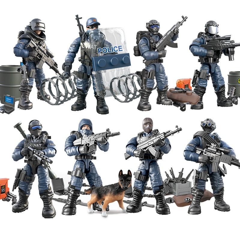 GENERICO - Set Soldados Fuerzas Especiales Swat 8 Unidades(bloques de Construccón)