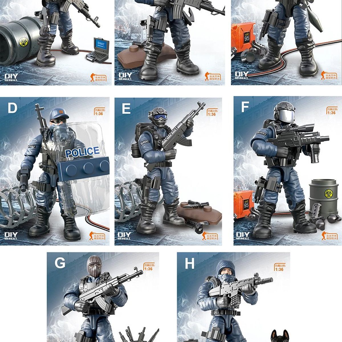 GENERICO - Set Soldados Fuerzas Especiales Swat 8 Unidades(bloques de Construccón)