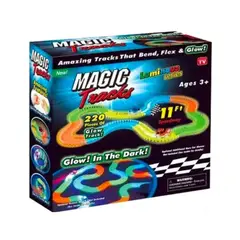 GENERICO - Juguete Pista De Autos Magica Luminosa 128 Piezas De Colores