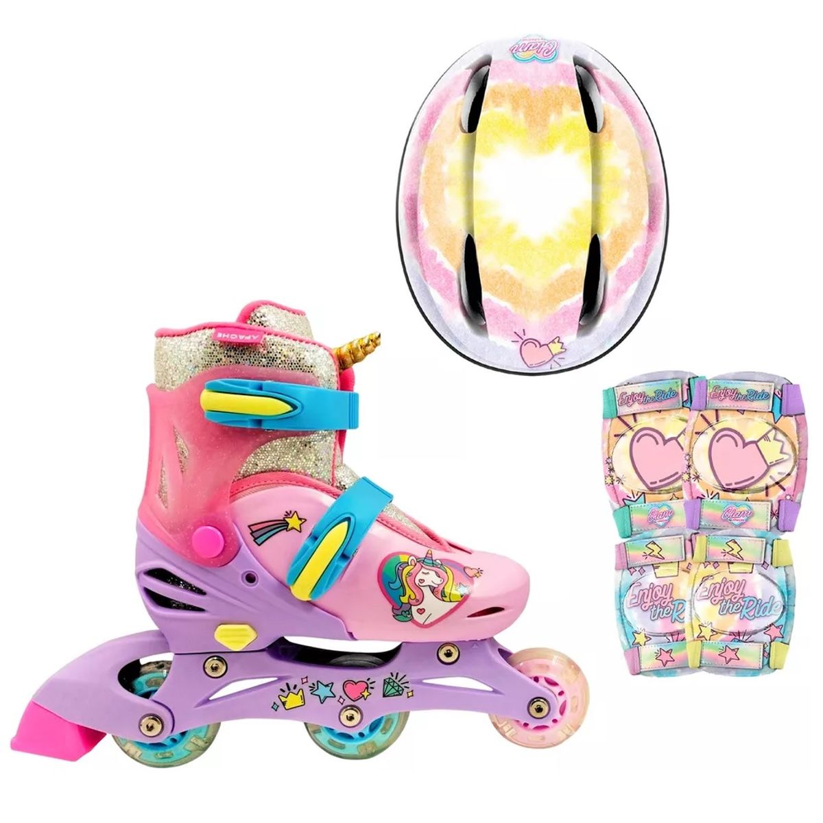 RUSH GIRL - Patines 2 En 1, Rush Girl-rosado 29 A 33 con Casco PROMO