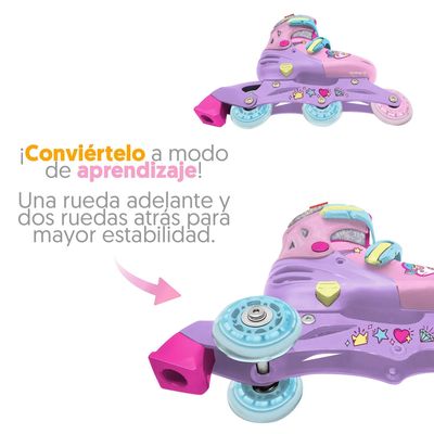 Imagen 2 del producto Patines 2 En 1, Rush Girl-rosado 29 A 33 con Casco PROMO
