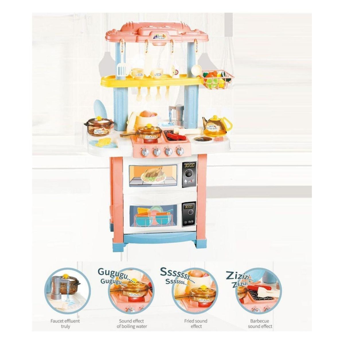 GENERICO - Juguete Cocina 83cm Con Luces Sonidos Y Accesorios Infantil