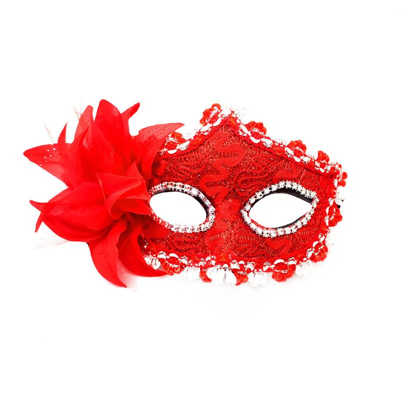GENERICO - ANTIFAZ VENECIANO FLOR ROJO X1 UNI
