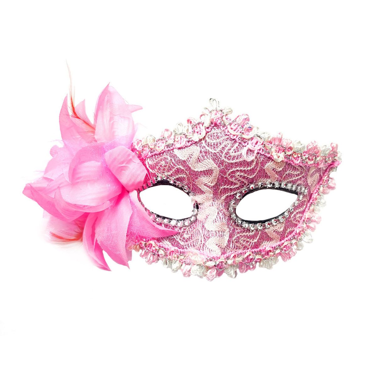 GENERICO - ANTIFAZ VENECIANO FLOR ROSADO X1 UNI