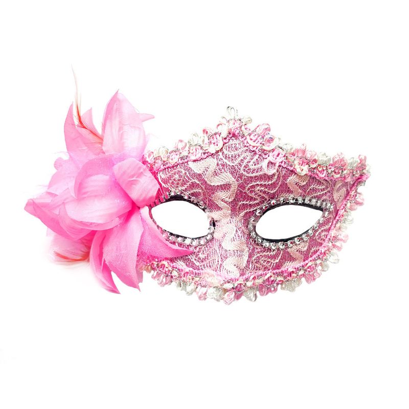 GENERICO - ANTIFAZ VENECIANO FLOR ROSADO X1 UNI