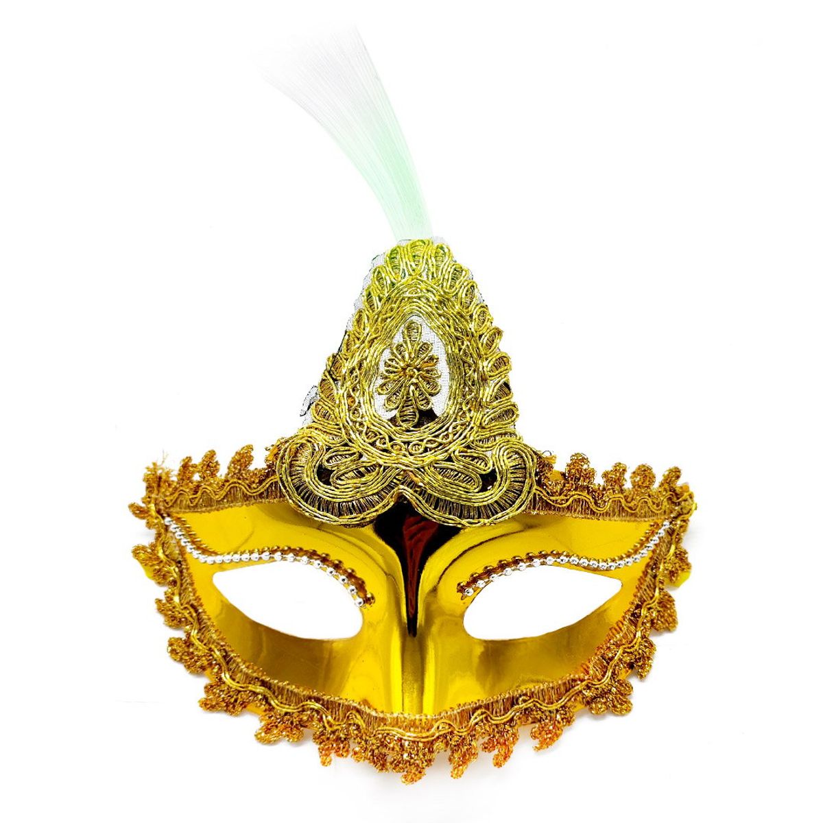 GENERICO - ANTIFAZ VENECIANO REAL LED DORADO X1UNI