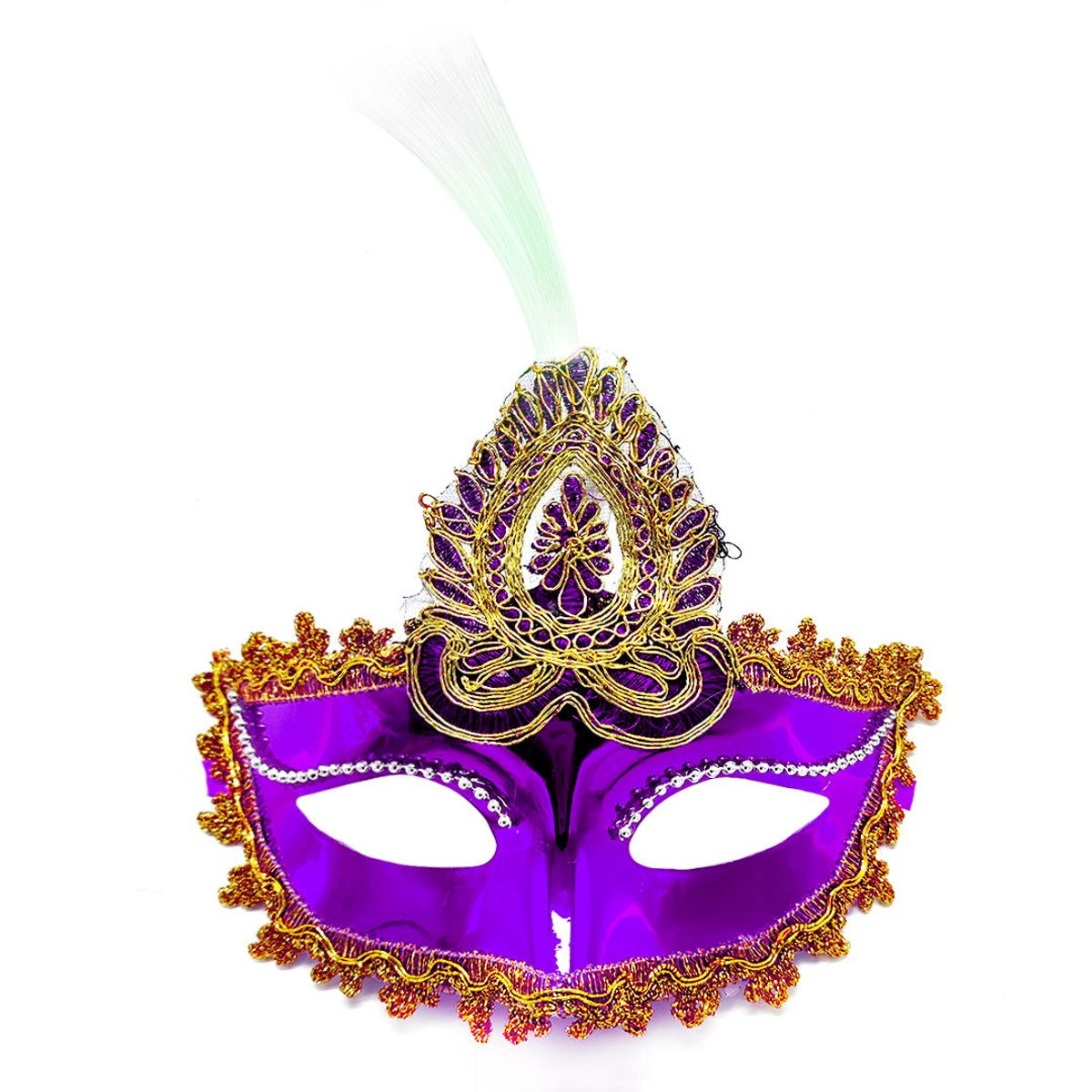 GENERICO - ANTIFAZ VENECIANO REAL LED MORADO X1UNI