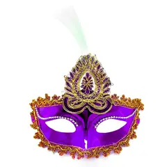 GENERICO - ANTIFAZ VENECIANO REAL LED MORADO X1UNI