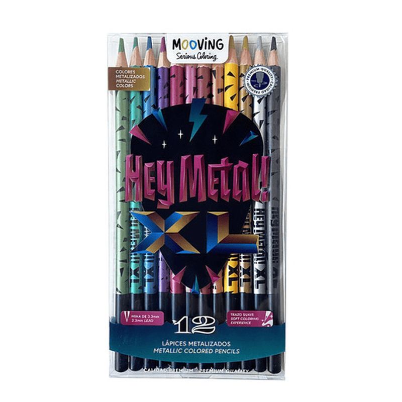 MOOVING - Estuche 12 lápices de colores Metalizados - Mooving