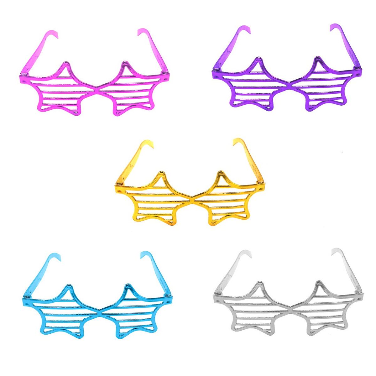 GENERICO - LENTE METALIZADO ESTRELLA SURTIDO X5 UNI