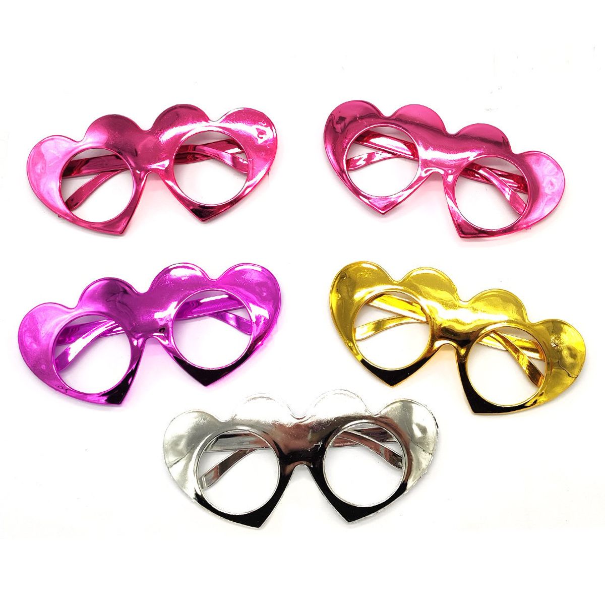 GENERICO - LENTE METALIZADO CORAZON SURTIDO X5 UNI